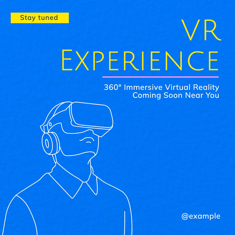 VR experience Instagram post template, editable text