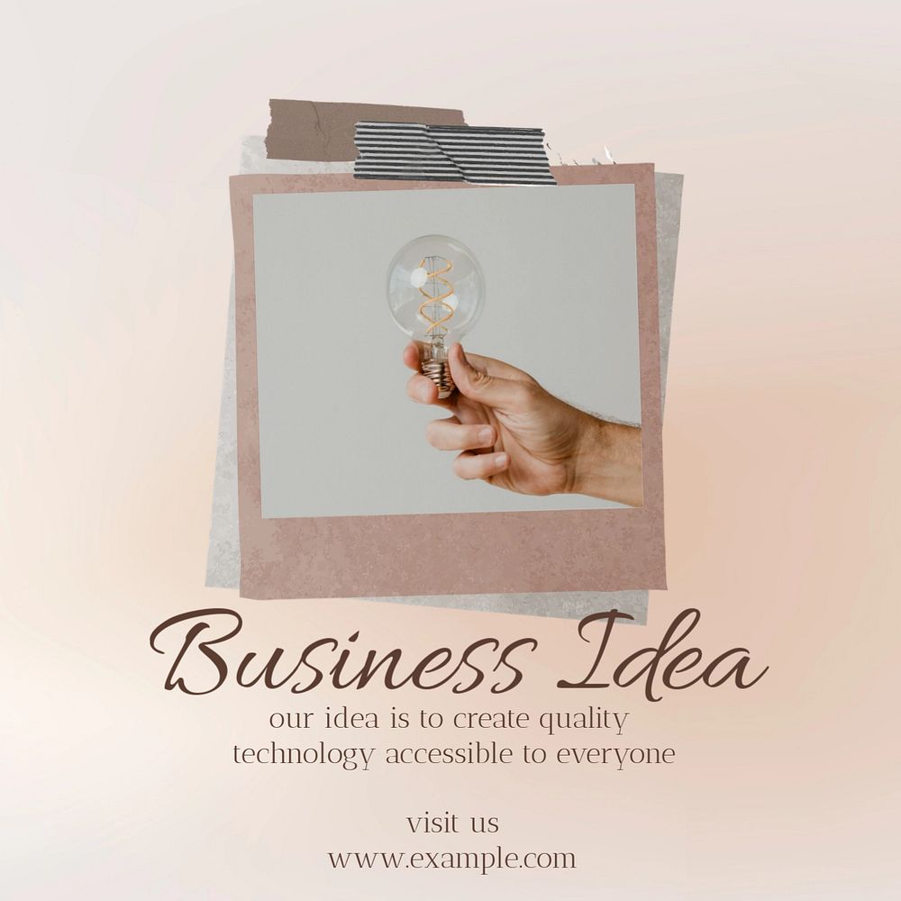 Business idea Instagram post template, editable text