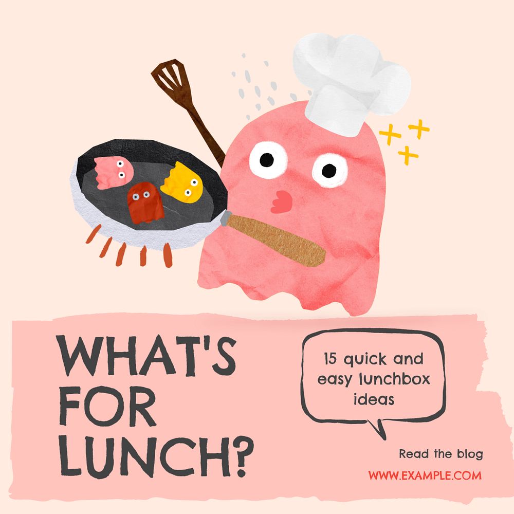 Lunch ideas Instagram post template, editable text