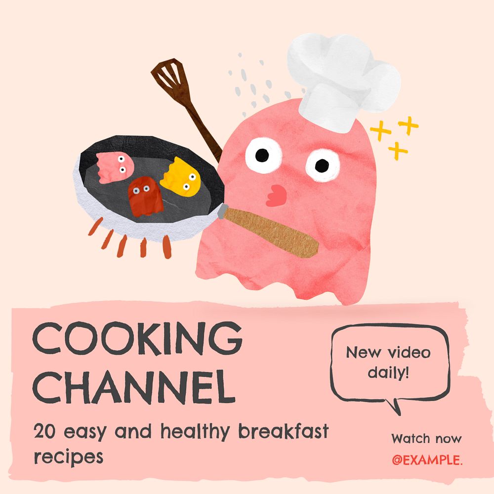 Breakfast recipes Instagram post template, editable text