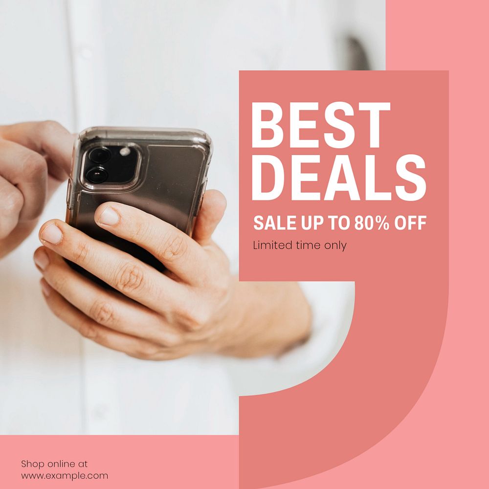 Best deals Instagram post template, editable text