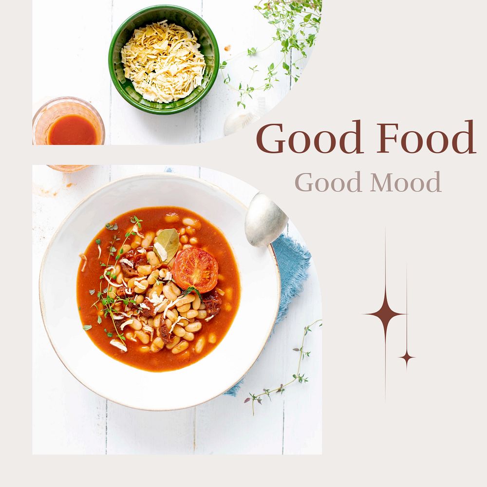 Healthy food Instagram post template, editable text