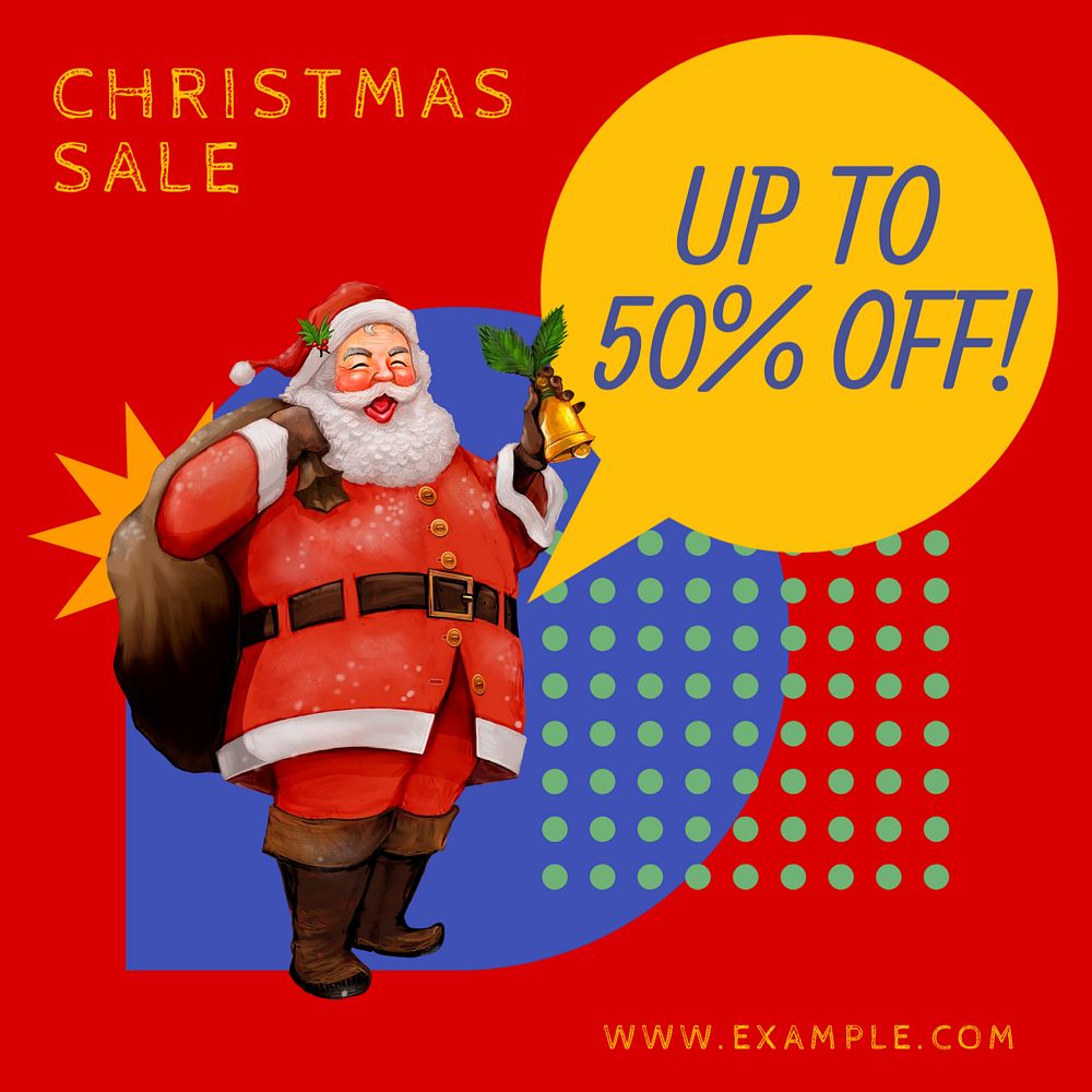 Christmas sale Instagram post template, editable text