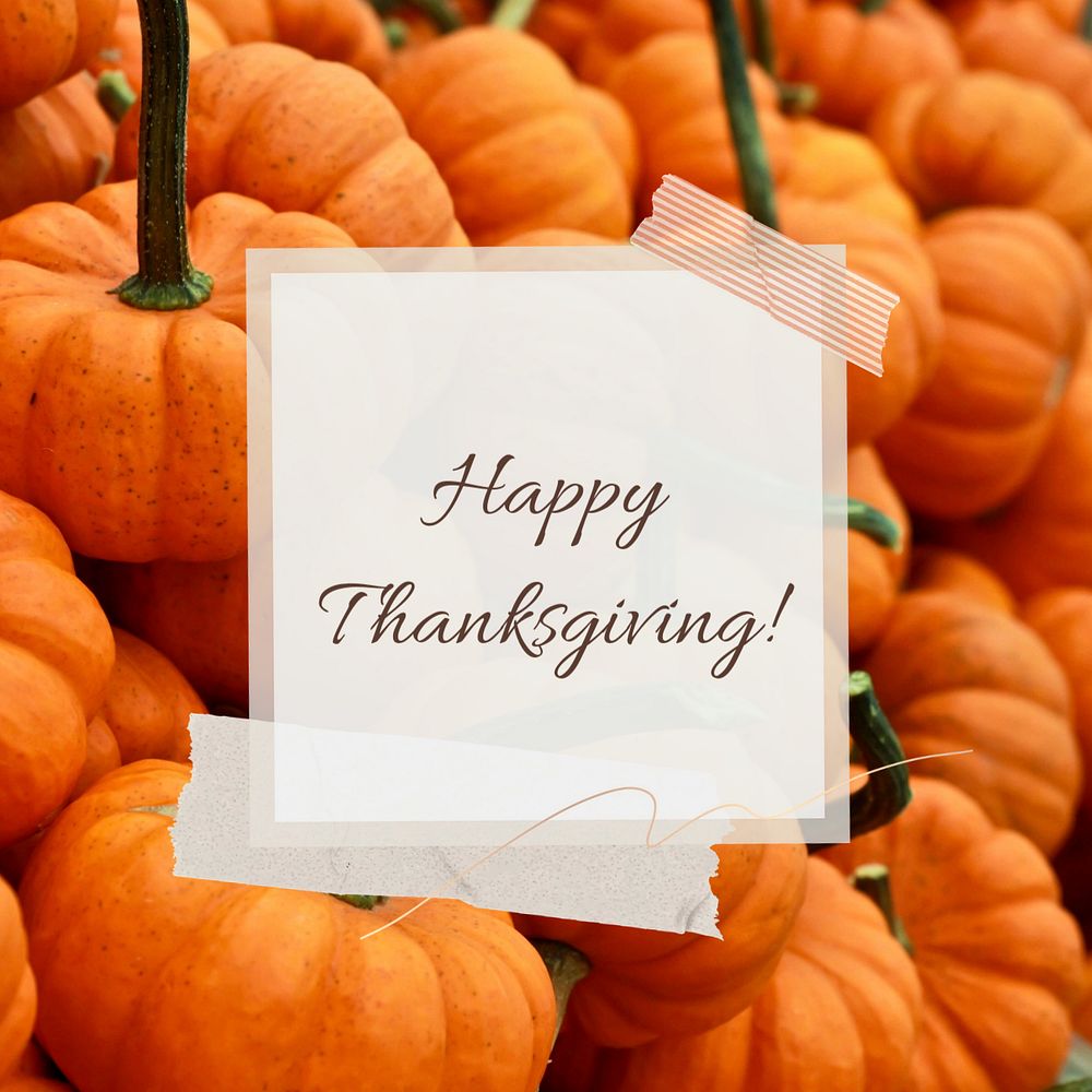 Happy thanksgiving post template, editable social media design