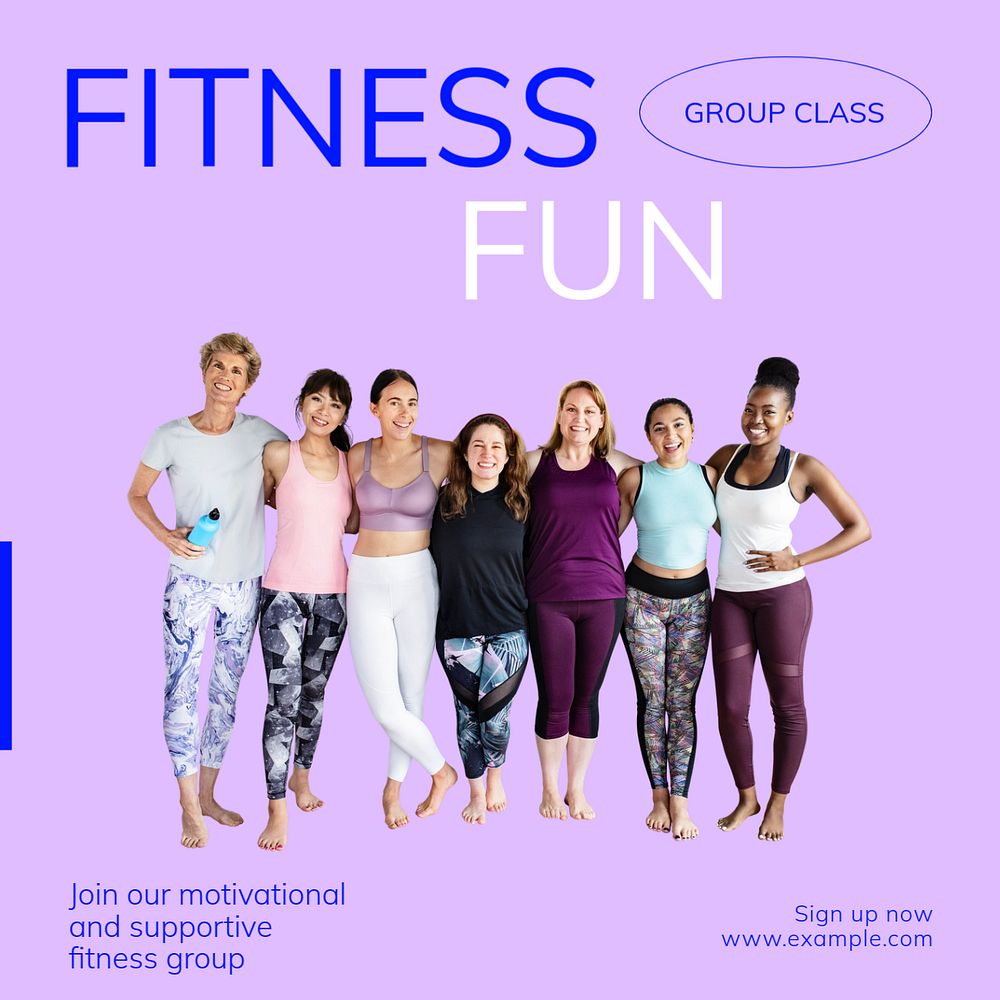 Fitness fun Instagram post template, editable text