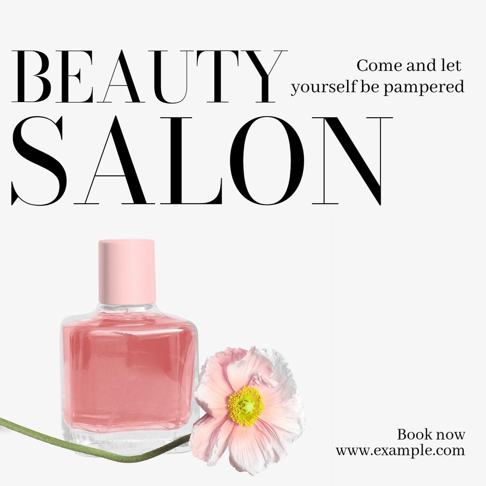 Beauty salon Instagram post template, editable text