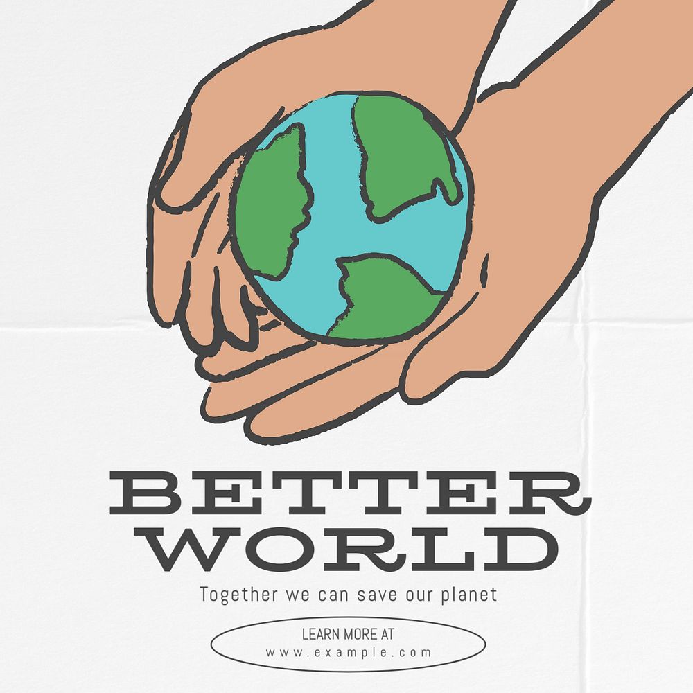 Better planet Instagram post template, editable text