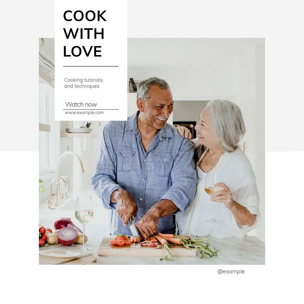 Cook with love post template, editable social media design