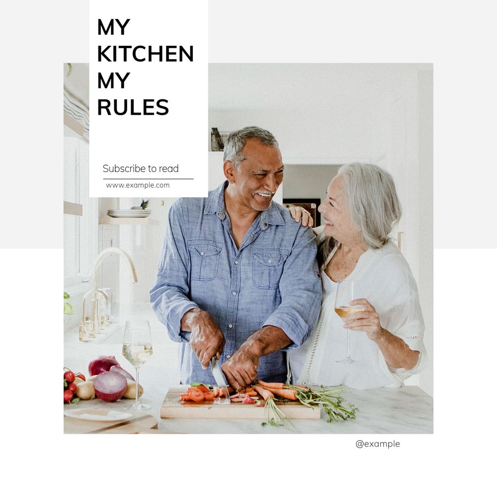 Kitchen quote Facebook post template, editable design