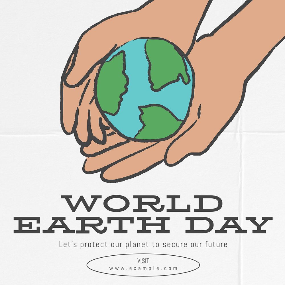 World earth day Instagram post template, editable text