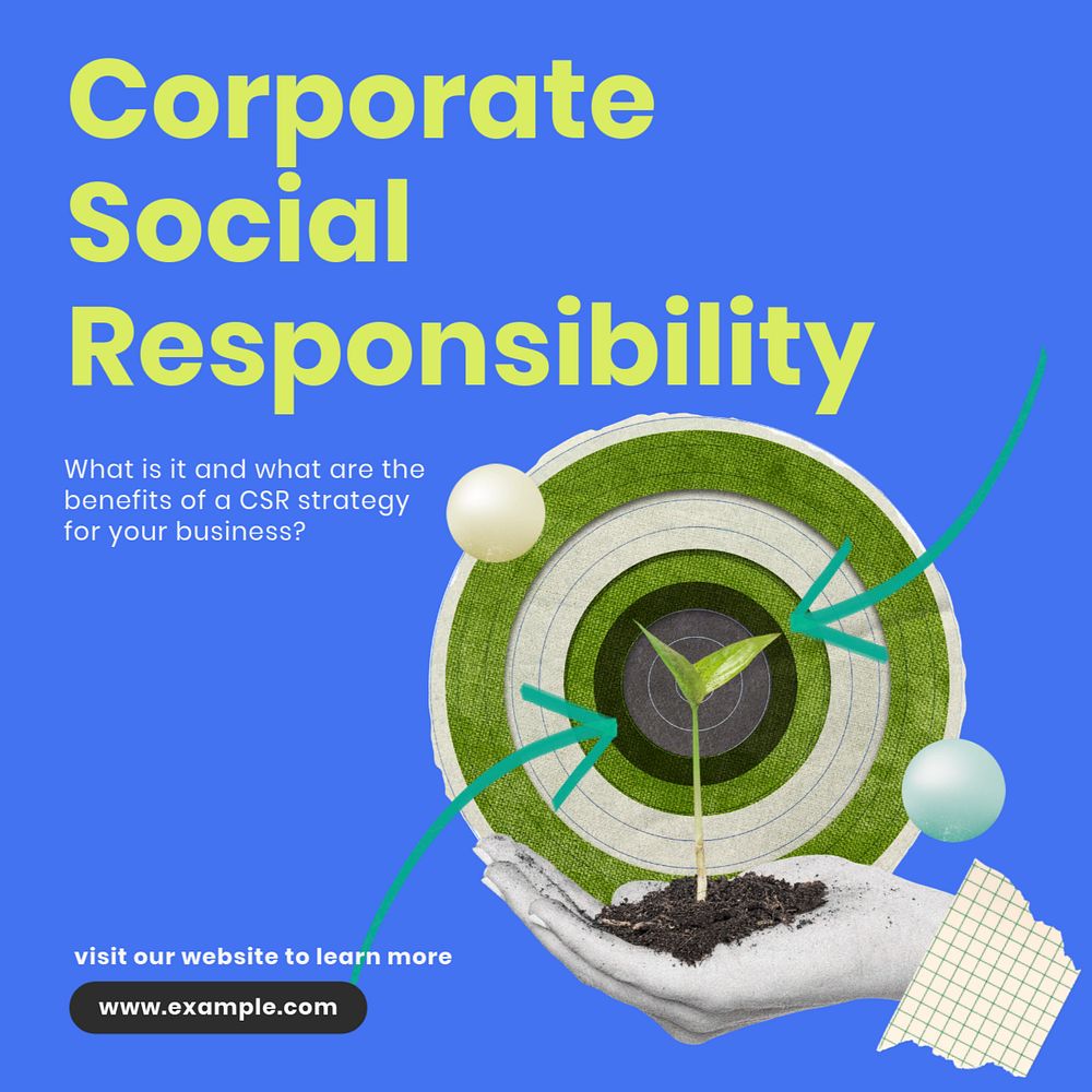 Corporate social responsibility  Instagram post template, editable text