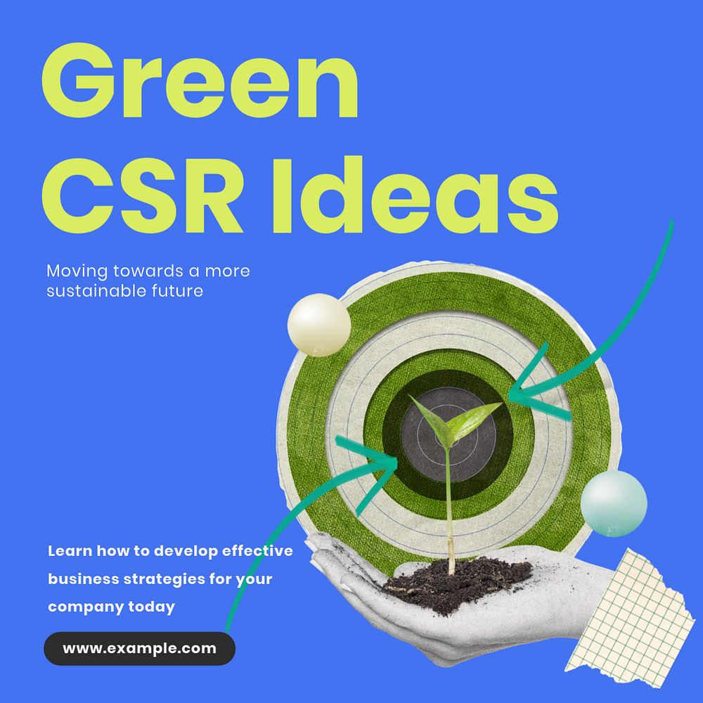 Environment & business CSR Instagram post template, editable text