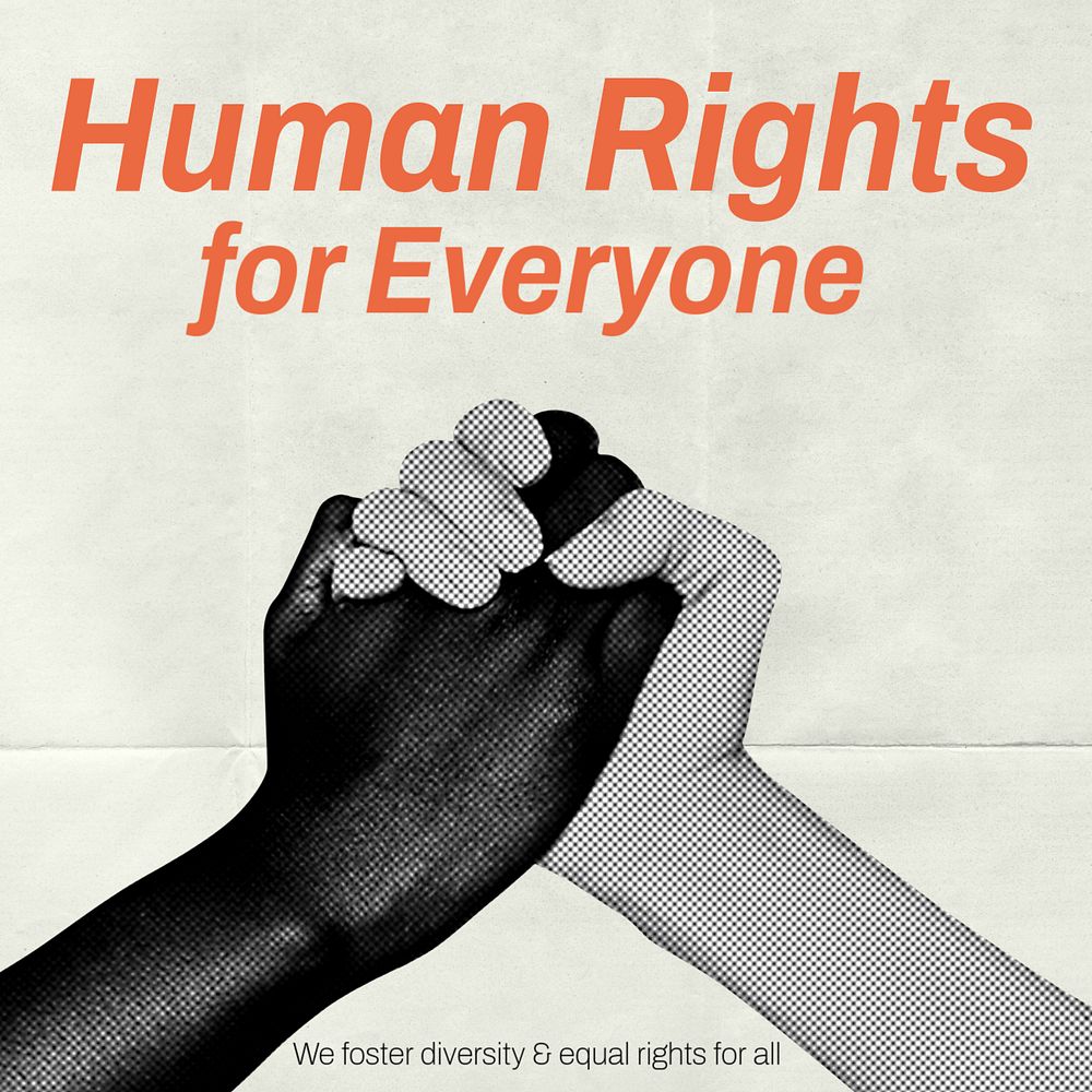 Human rights Instagram post template, editable text