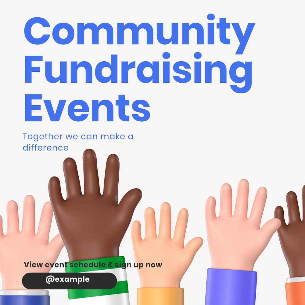 Community fundraising & events Instagram post template, editable text