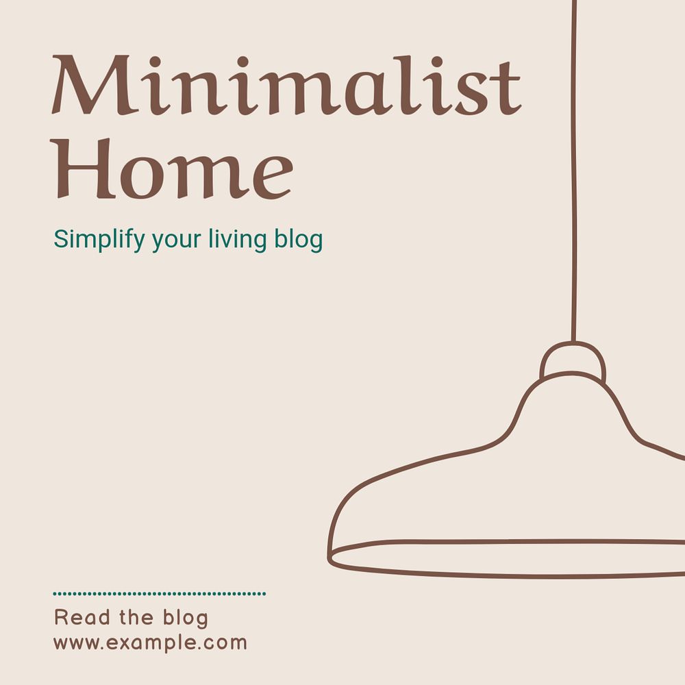 Minimalist home decor Instagram post template, editable text