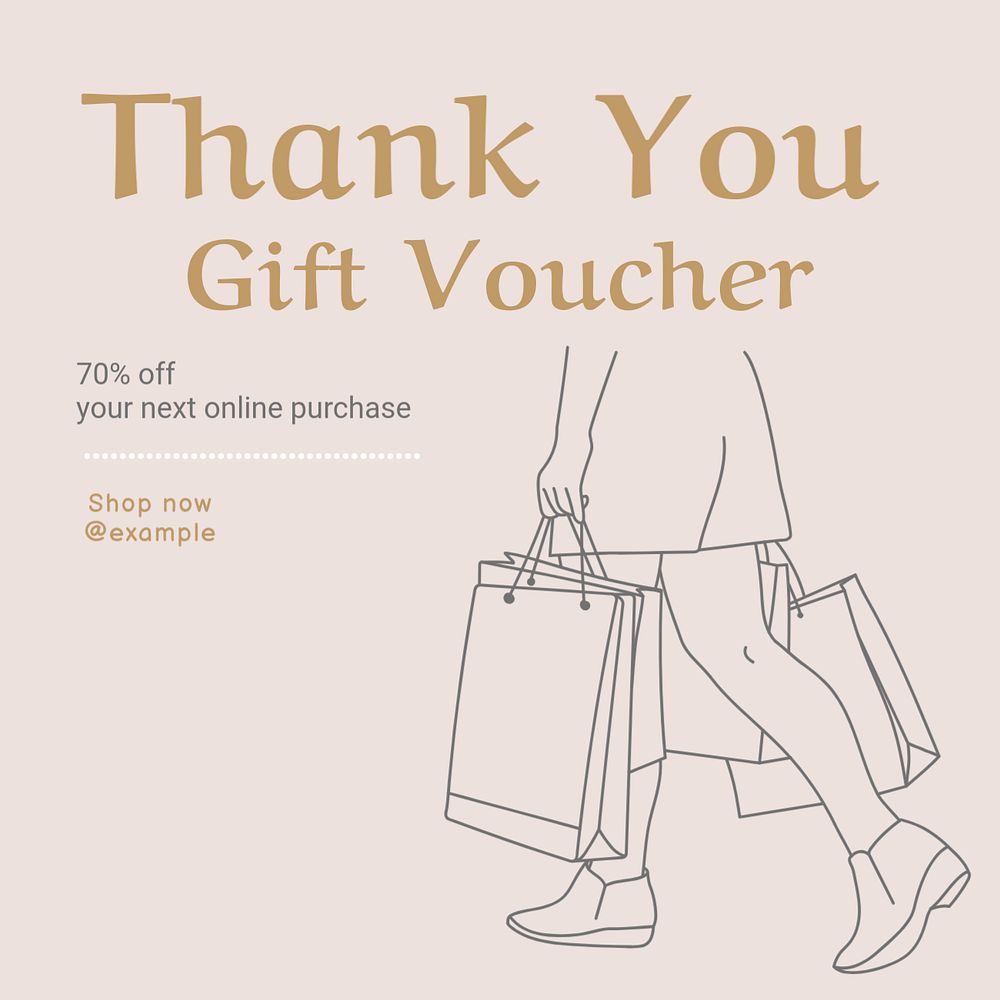 Gift voucher Instagram post template, editable text