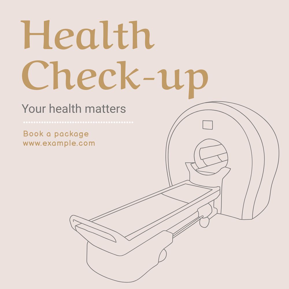 Health check-up Instagram post template, editable text