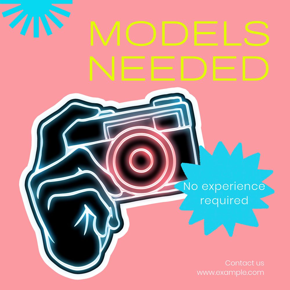 Models needed Facebook post template, editable design