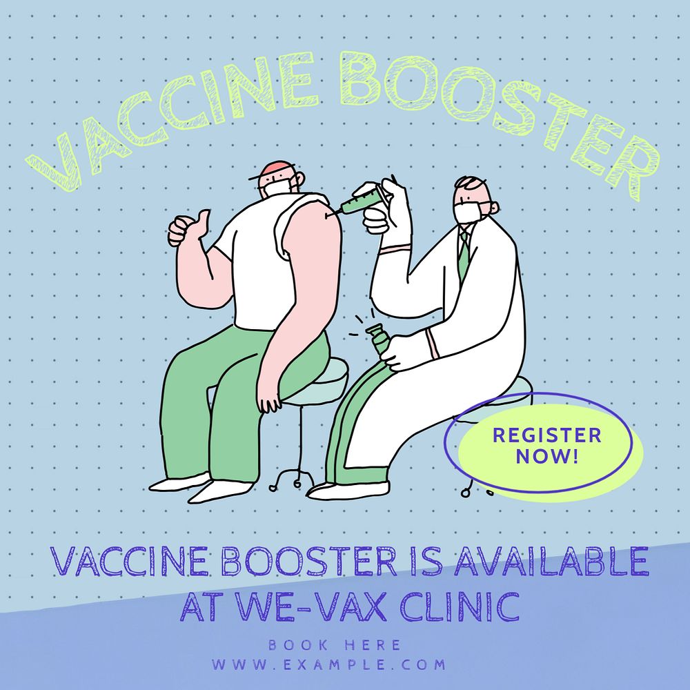 Vaccination Facebook post template, editable design