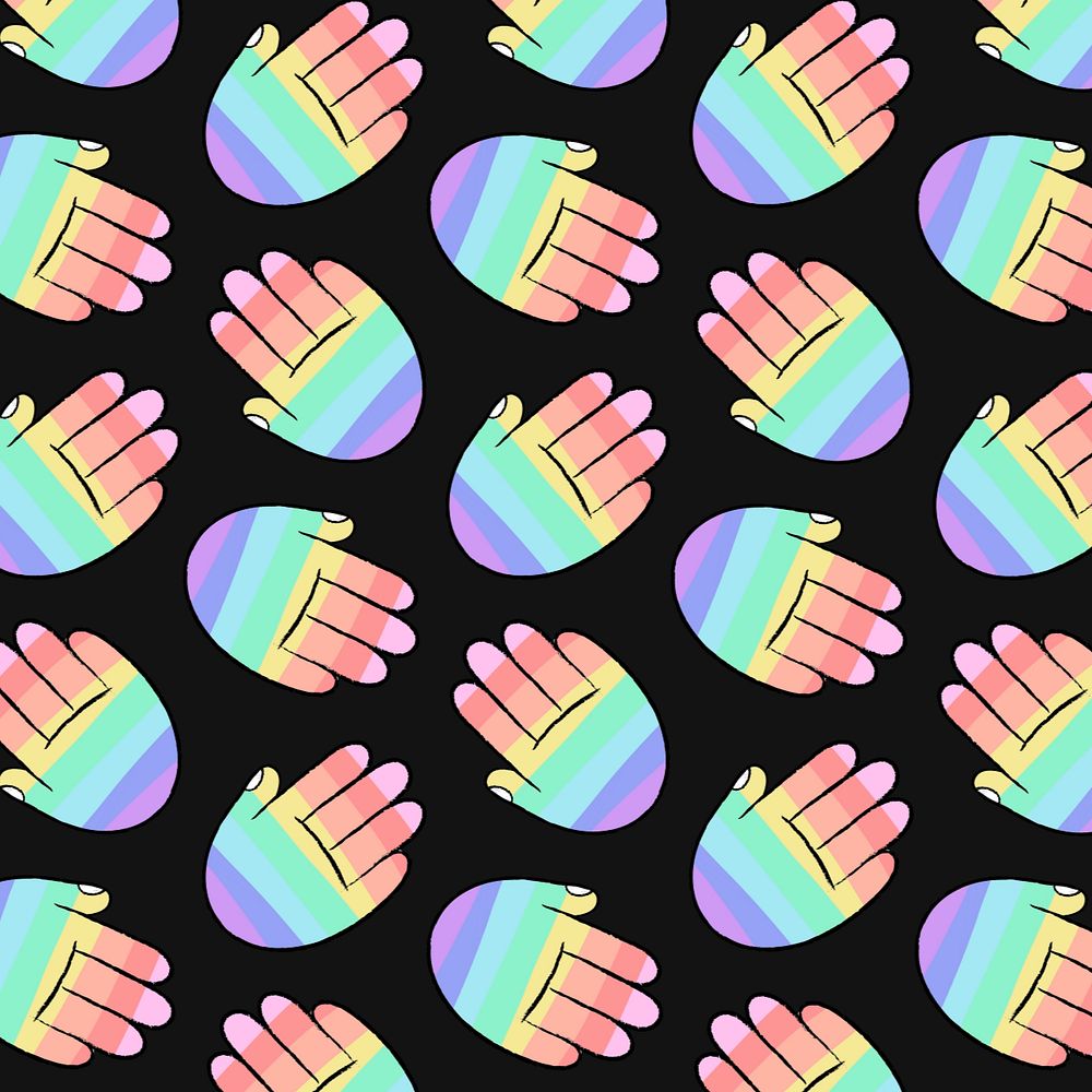 Pride  hands illustration, gender & sexual equality LGBTQ+ editable design