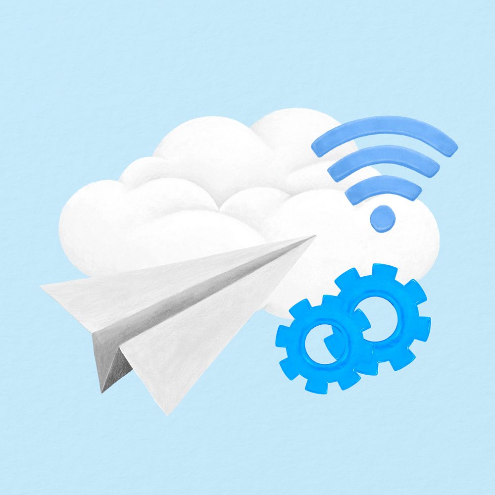 Cloud connection aesthetic illustration background, editable design