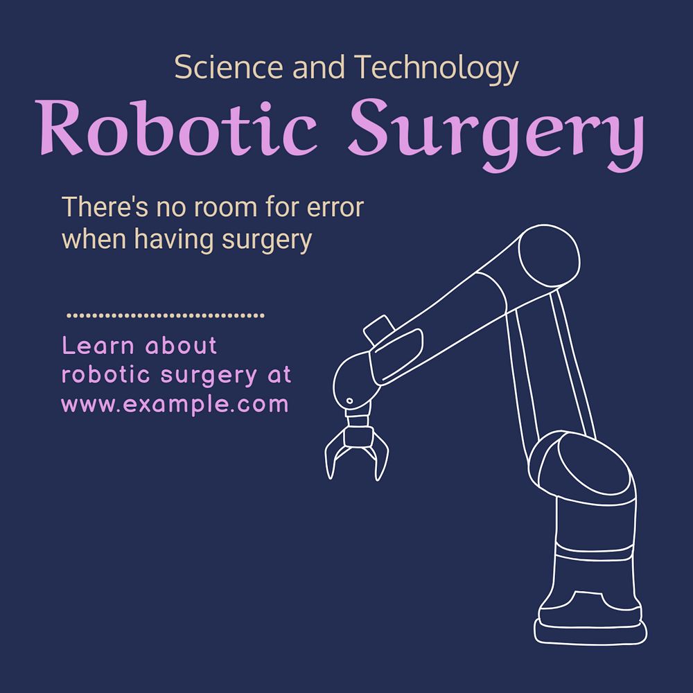 Robotic surgery Instagram post template, editable text