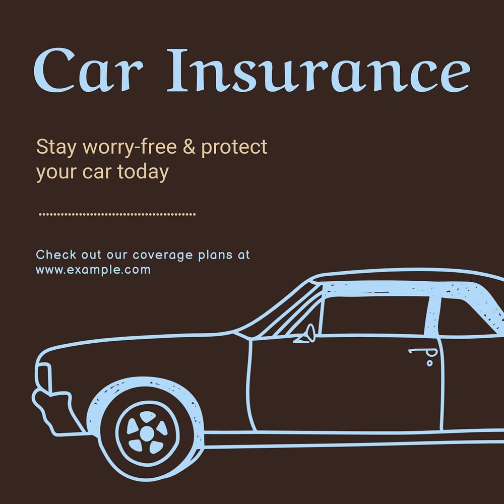 Car insurance Instagram post template, editable text