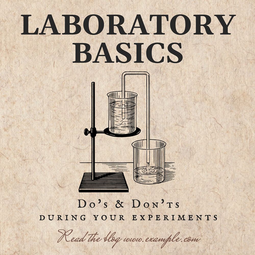 Laboratory basics Instagram post template, editable text