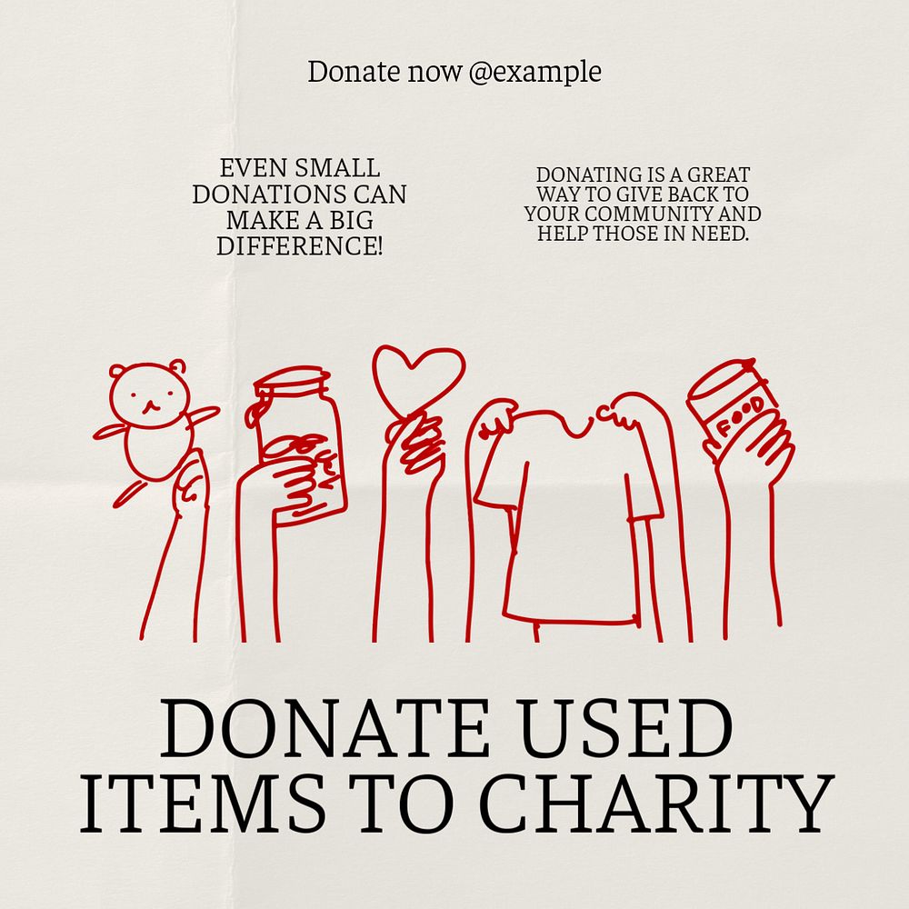 Donate to charity Instagram post template, editable text