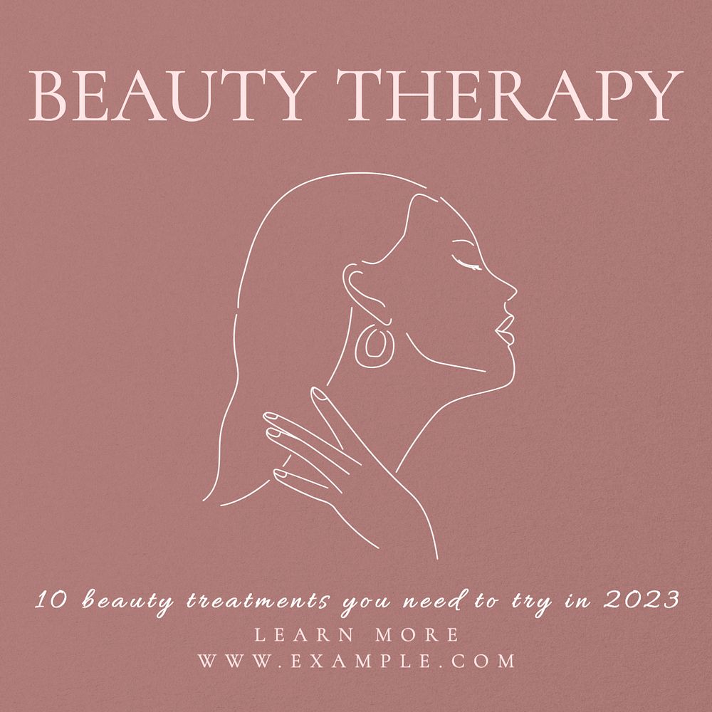 Beauty therapy Instagram post template, editable text