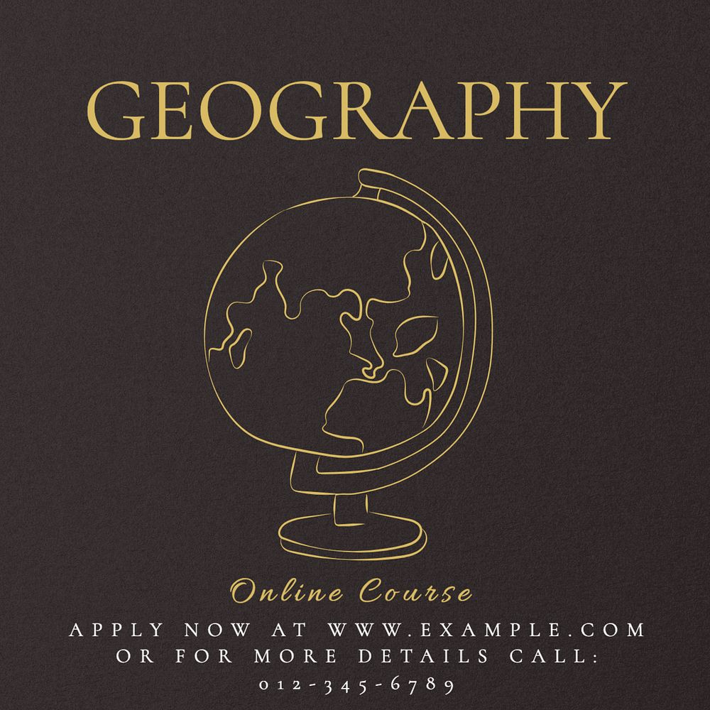 Geography class Instagram post template, editable text