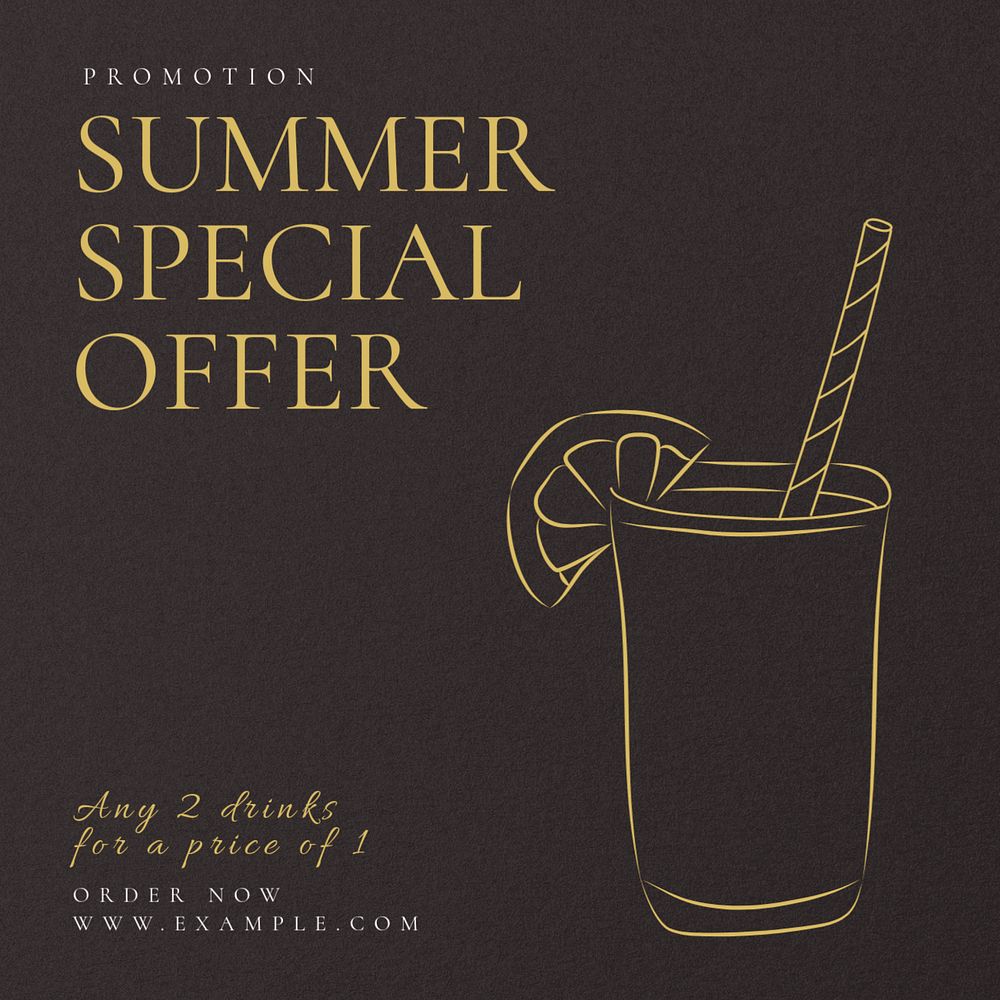 Summer special offer Instagram post template, editable text