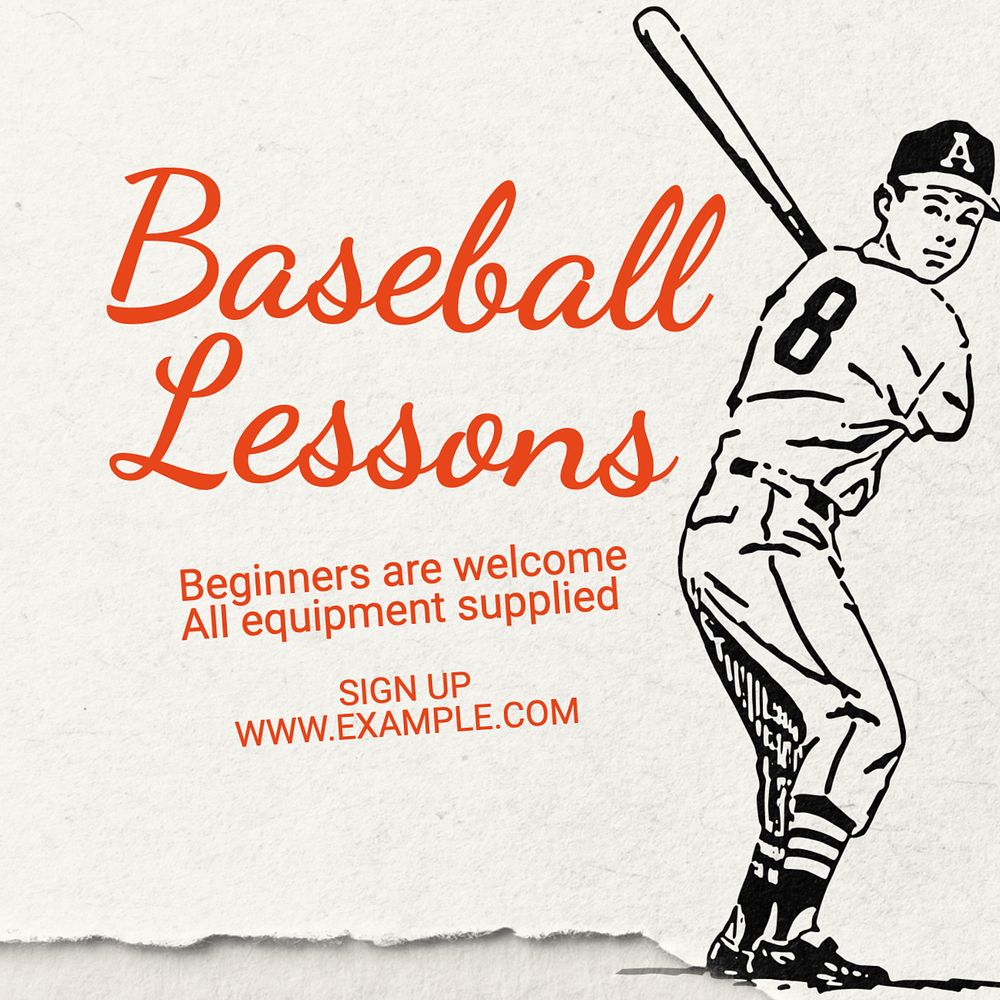 Baseball Instagram post template, editable text