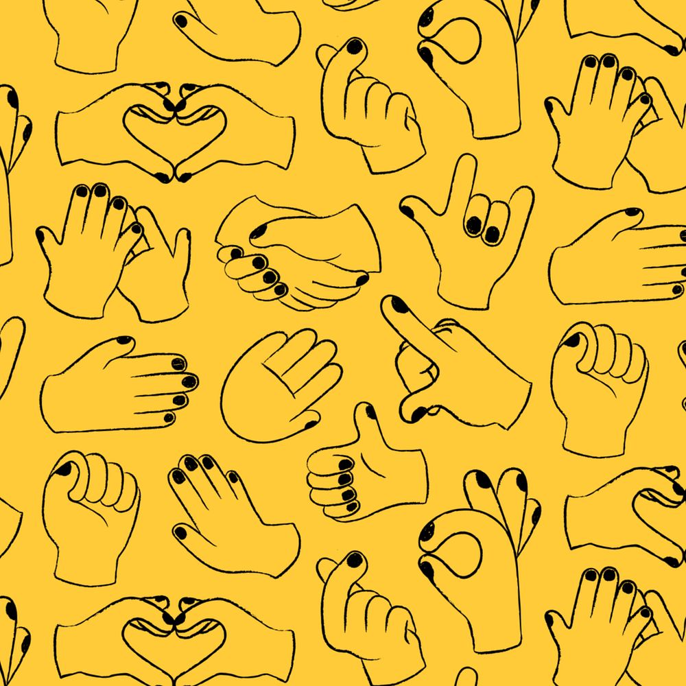 Hand gesture illustration, editable design