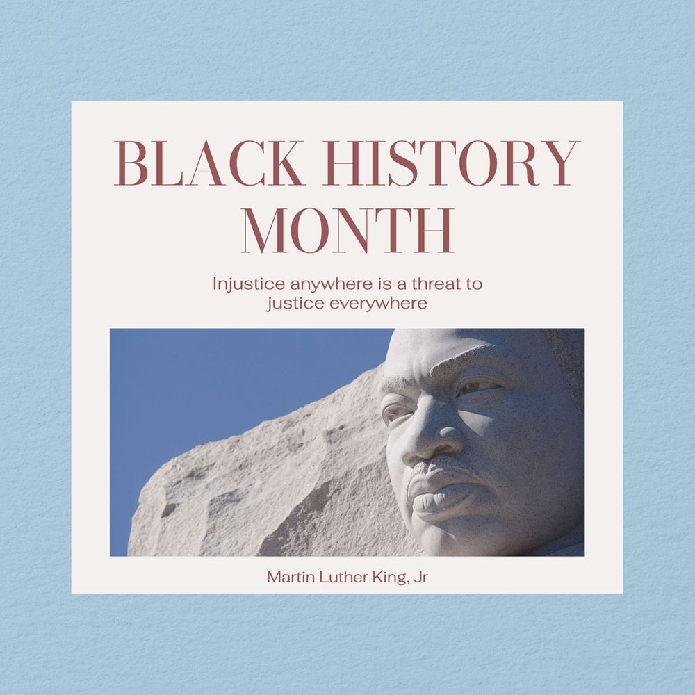 Black history month Instagram post template, editable text