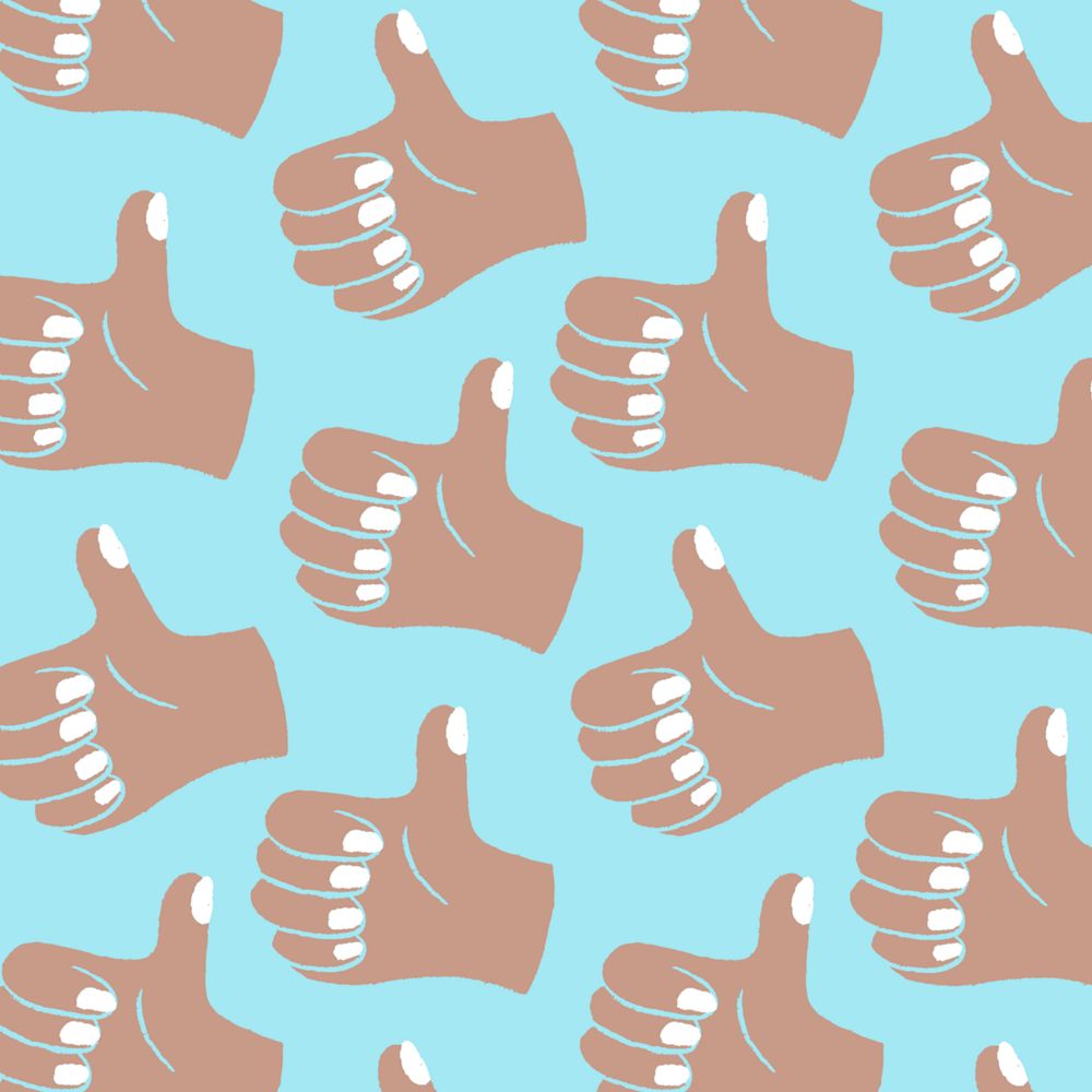 Thumbs up hand illustration, diversity editable design