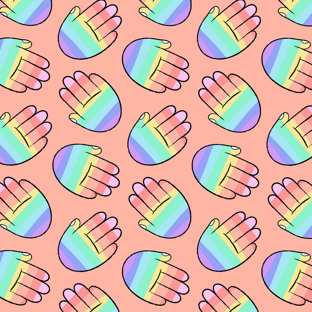 Pride hands illustration, pride & equality editable design