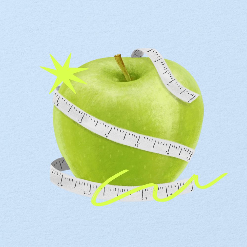 Weight loss aesthetic illustration background, editable design