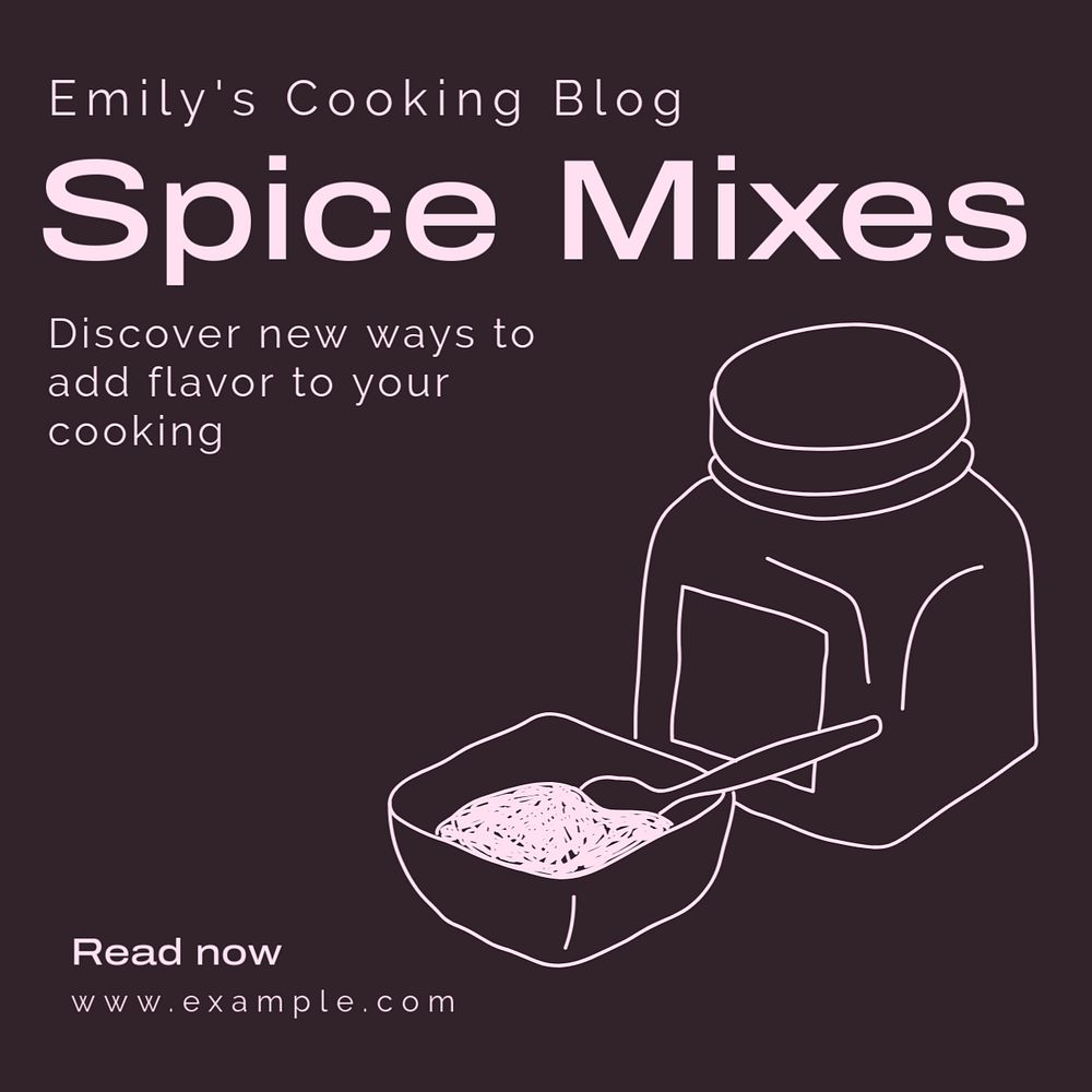 Spice mixes Instagram post template, editable text