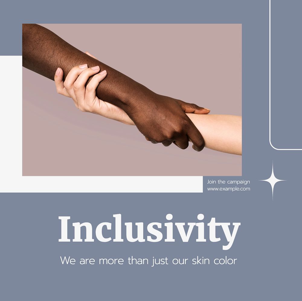 Inclusivity Instagram post template, editable text