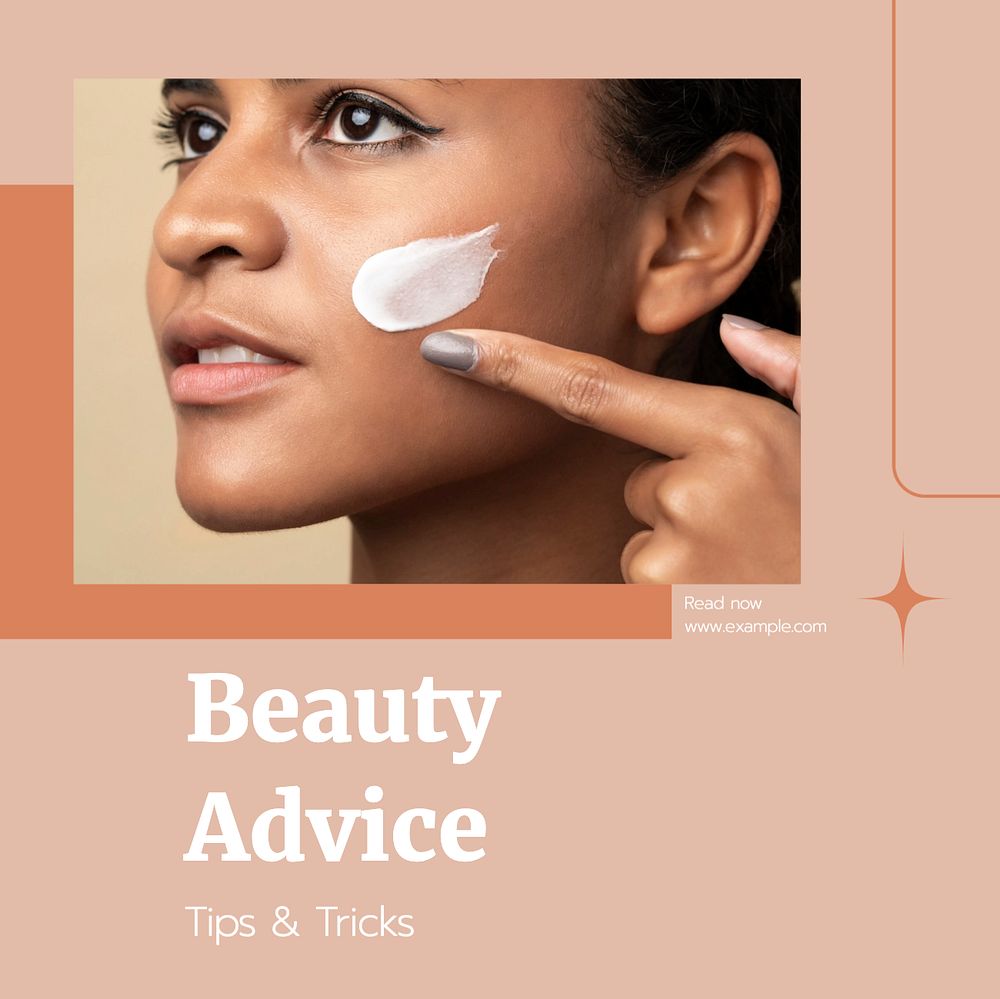 Beauty advice Instagram post template, editable text