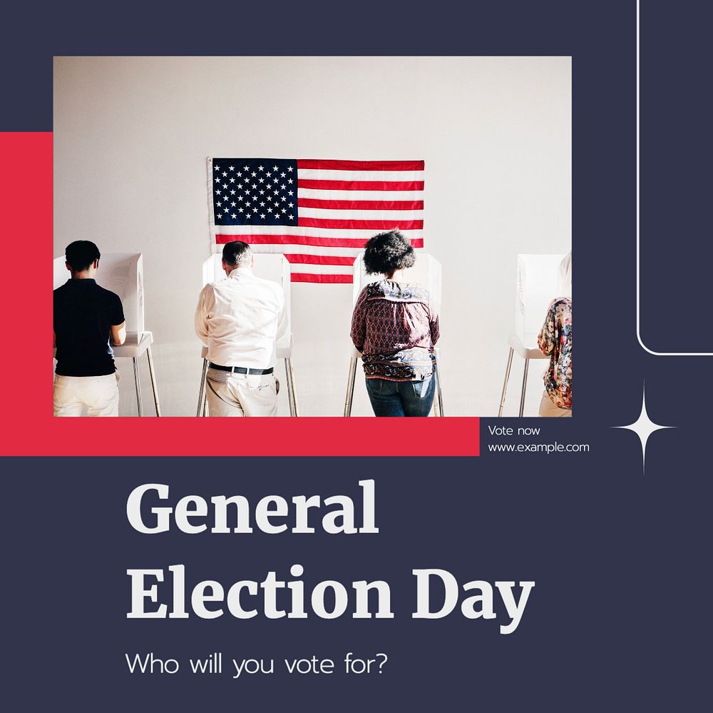 General election day Instagram post template, editable text