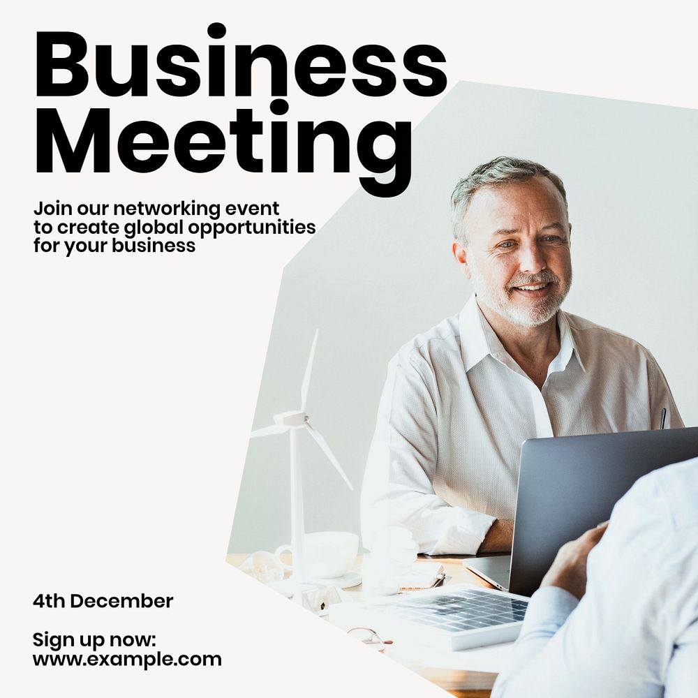 Business meeting Instagram post template, editable text