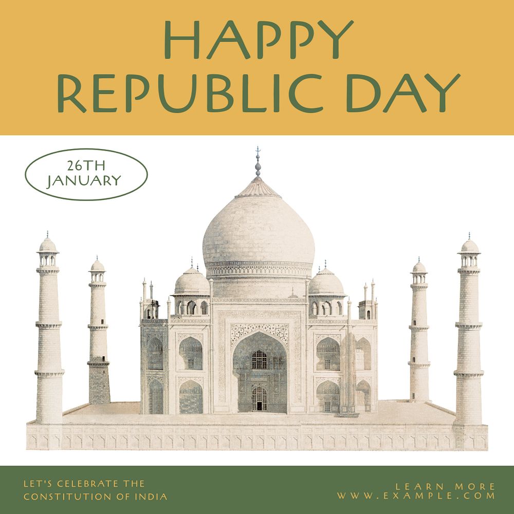 Happy republic day Instagram post template, editable text