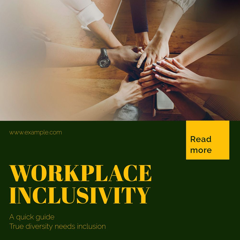 Workplace inclusivity Instagram post template, editable text