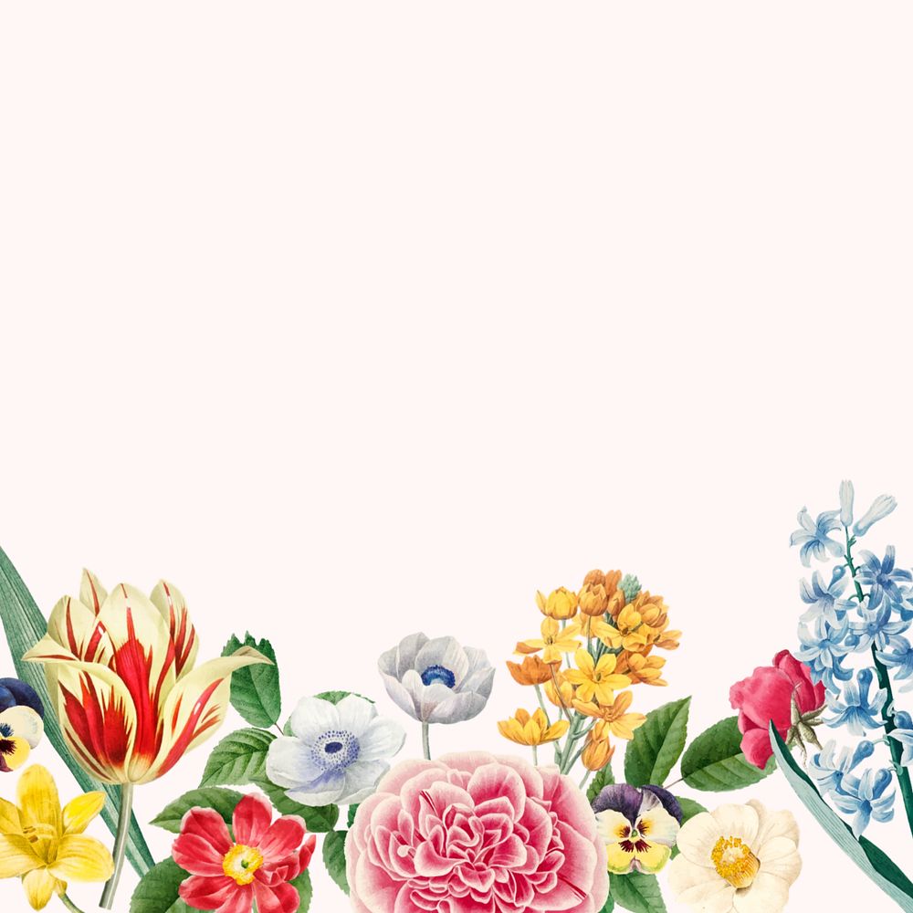 Colorful flower border, editable design