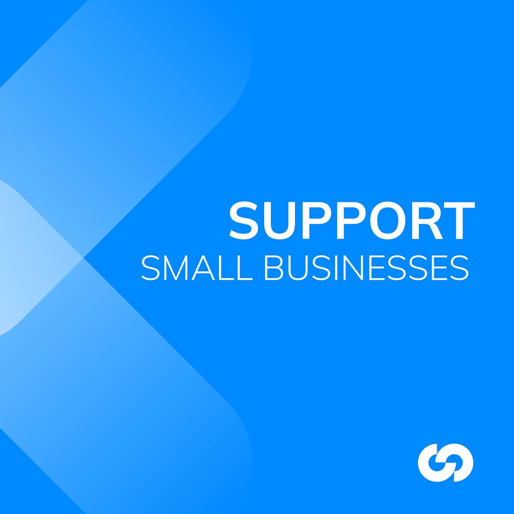 Support small businesses Instagram post template, editable text