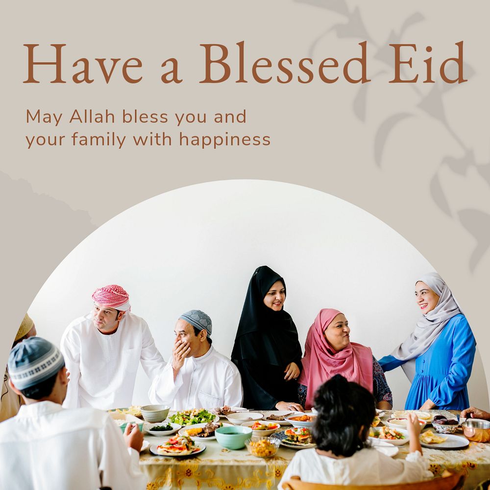 Have a blessed Eid Instagram post template, editable text