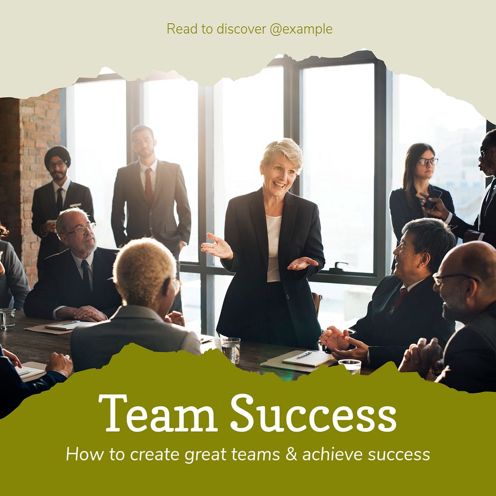 Team success post template, editable social media design