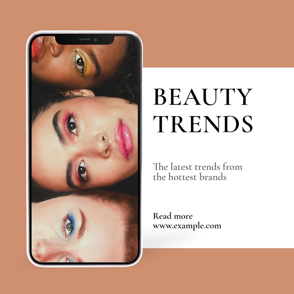 Beauty trends Facebook post template, editable design